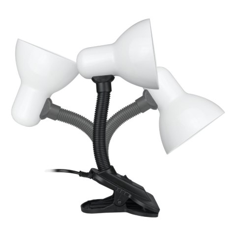 Lampka E27 z klipsem, biała