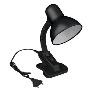 Lampka E27 z klipsem, czarna