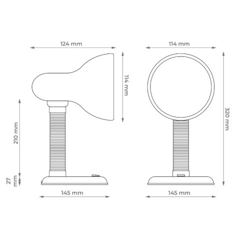Lampka biurkowa, E27, biała DPM