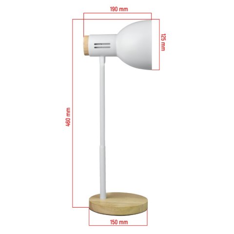 Lampka biurkowa E27, biała