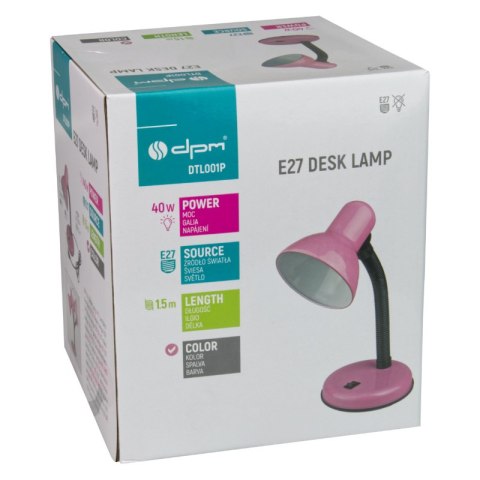 Lampka biurkowa E27, różowa