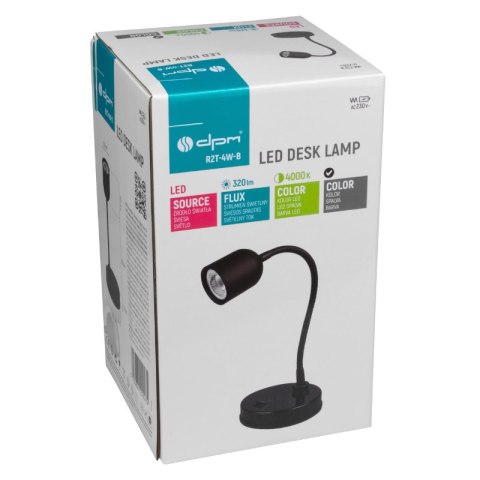 Lampka biurkowa LED, 4 W, 320 lm, 4000 K, czarna DPM