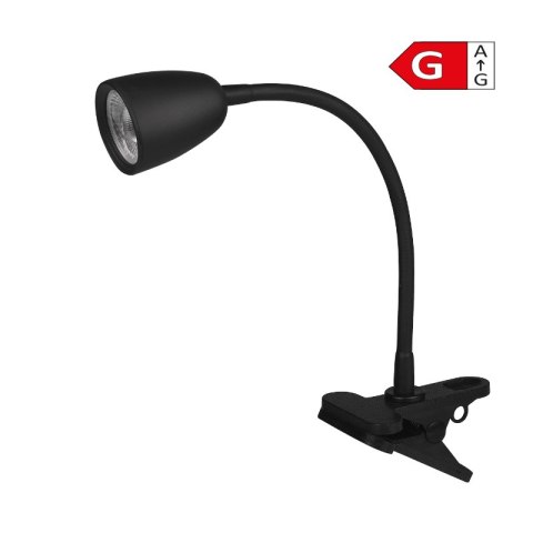 Lampka biurkowa LED z klipsem, 4 W, 320 lm, 4000 K, czarna DPM