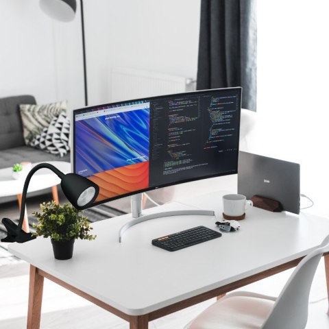 Lampka biurkowa LED z klipsem, 4 W, 320 lm, 4000 K, czarna DPM