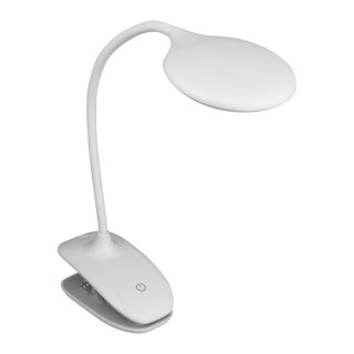 Lampka biurkowa LED z klipsem, ładowalna, 150 lm, 3000/4000/6400 K, biała