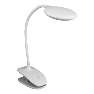 Lampka biurkowa LED z klipsem, ładowalna, 150 lm, 3000/4000/6400 K, biała