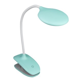 Lampka biurkowa LED z klipsem, ładowalna, 150 lm, 3000/4000/6400 K, miętowa