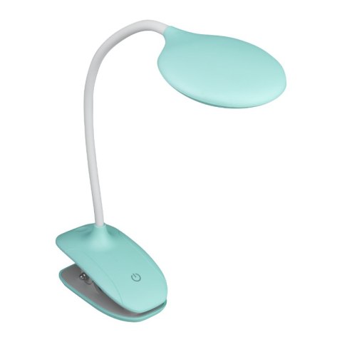 Lampka biurkowa LED z klipsem, ładowalna, 150 lm, 3000/4000/6400 K, miętowa