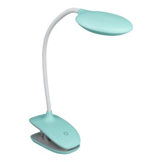 Lampka biurkowa LED z klipsem, ładowalna, 150 lm, 3000/4000/6400 K, miętowa