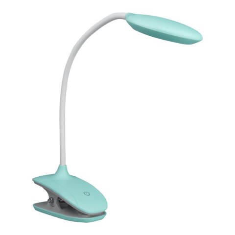 Lampka biurkowa LED z klipsem, ładowalna, 150 lm, 3000/4000/6400 K, miętowa