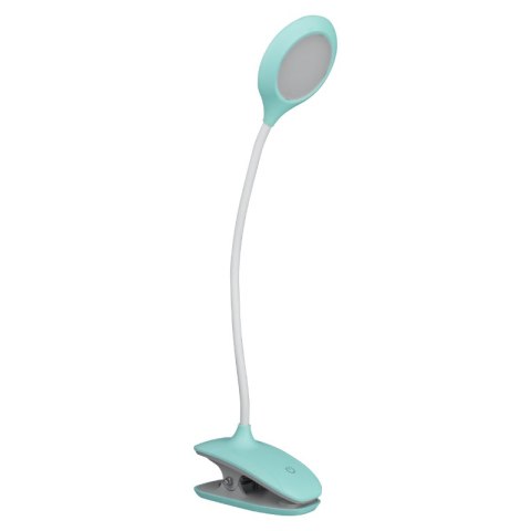 Lampka biurkowa LED z klipsem, ładowalna, 150 lm, 3000/4000/6400 K, miętowa