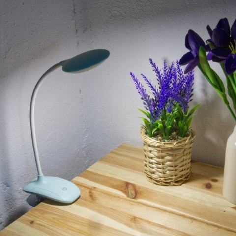 Lampka biurkowa LED z klipsem, ładowalna, 150 lm, 3000/4000/6400 K, miętowa