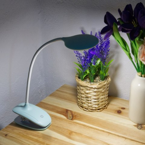 Lampka biurkowa LED z klipsem, ładowalna, 150 lm, 3000/4000/6400 K, miętowa