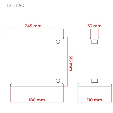 Lampka biurkowa LED z ładowarką indukcyjną, 3,6 W, 142 lm, 6000 K, biała
