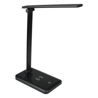 Lampka biurkowa LED z ładowarką indukcyjną, 3,6 W, 142 lm, 6000 K, czarna