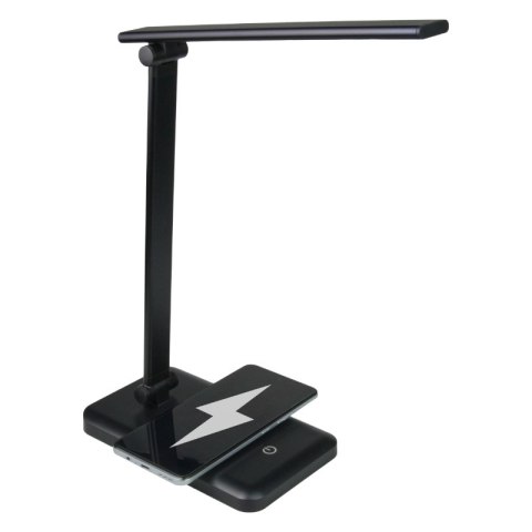 Lampka biurkowa LED z ładowarką indukcyjną, 3,6 W, 142 lm, 6000 K, czarna