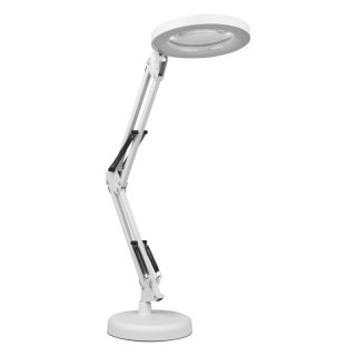 Lampka biurkowa LED z lupą, USB, 8 W, 450 lm, 3000-6000 K, biała