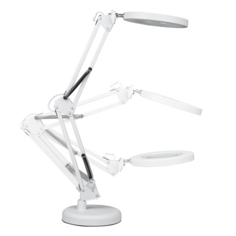 Lampka biurkowa LED z lupą, USB, 8 W, 450 lm, 3000-6000 K, biała