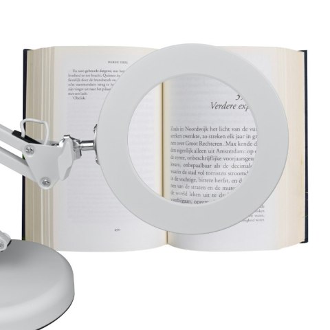 Lampka biurkowa LED z lupą, USB, 8 W, 450 lm, 3000-6000 K, biała