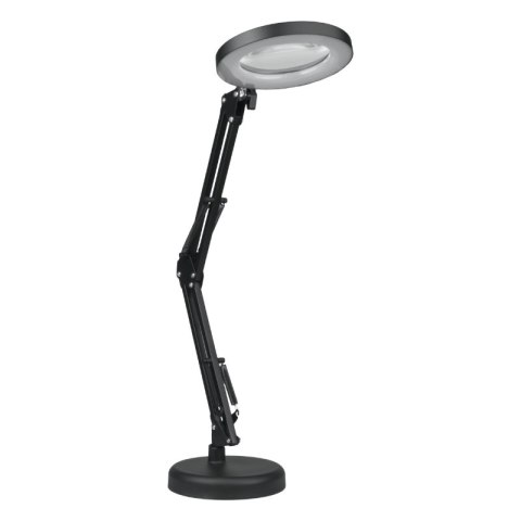 Lampka biurkowa LED z lupą, USB, 8 W, 450 lm, 3000-6000 K, czarna