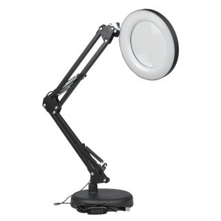 Lampka biurkowa LED z lupą, USB, 8 W, 450 lm, 3000-6000 K, czarna