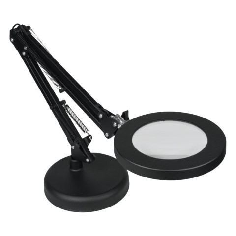 Lampka biurkowa LED z lupą, USB, 8 W, 450 lm, 3000-6000 K, czarna