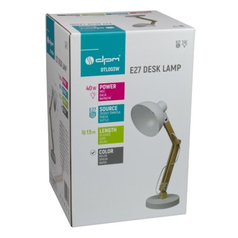 Lampka biurkowa składana E27, biała