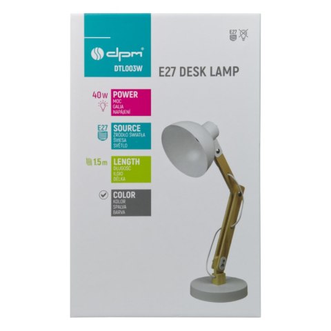 Lampka biurkowa składana E27, biała