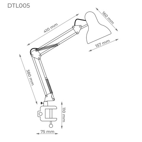 Lampka biurkowa składana E27, biała