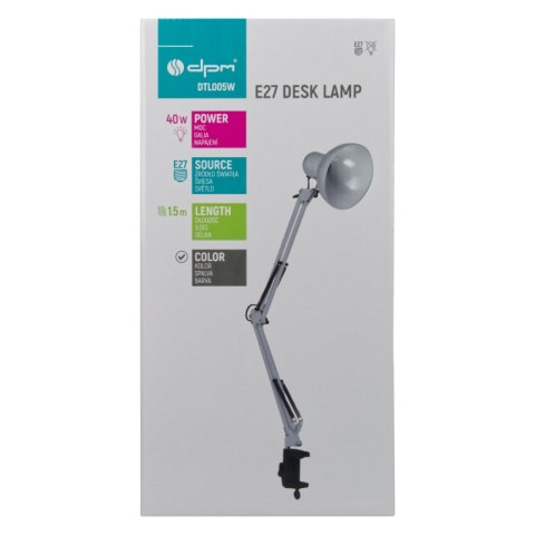 Lampka biurkowa składana E27, biała