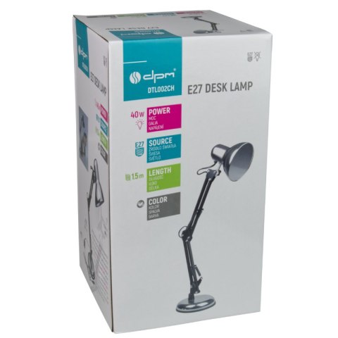 Lampka biurkowa składana E27, chrom