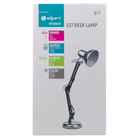 Lampka biurkowa składana E27, chrom