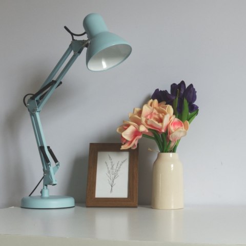 Lampka biurkowa składana E27, niebieska