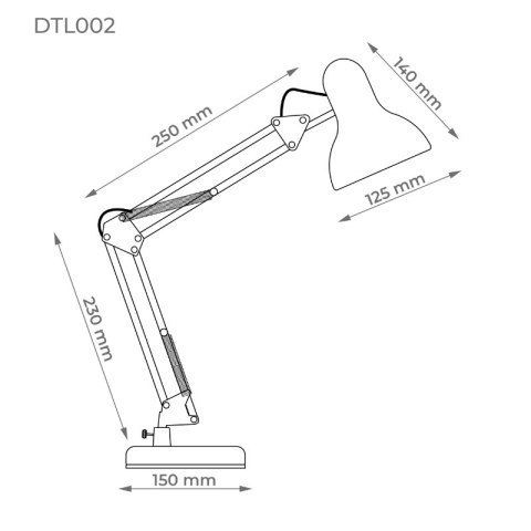 Lampka biurkowa składana E27, niebieska