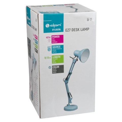 Lampka biurkowa składana E27, niebieska