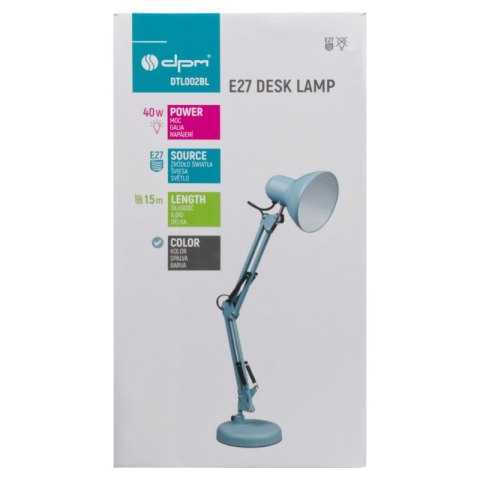 Lampka biurkowa składana E27, niebieska