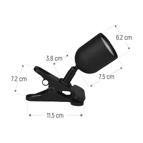Lampka dekoracyjna LED z klipsem, 4 W, 350 lm, 4000 K, czarna DPM