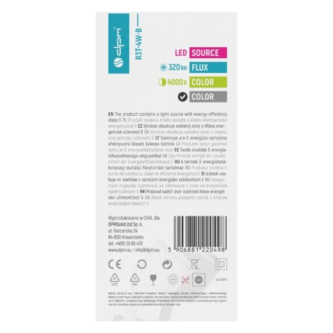 Lampka dekoracyjna LED z klipsem, 4 W, 350 lm, 4000 K, czarna DPM