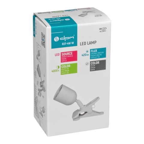 Lampka dekoracyjna LED z klipsem, 4 W, 420 lm, 4000 K, biała DPM