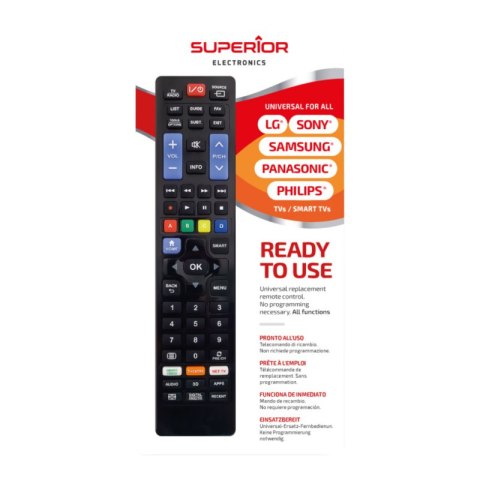 Pilot uniwersalny do Smart TV zamiennik Samsung/LG/Philips/Sony/Panasonic
