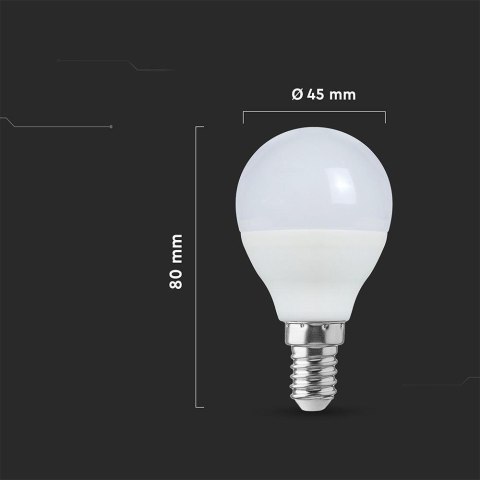 Żarówka LED V-TAC 6.5W E14 kulka P45 VT-270 3000K 600lm