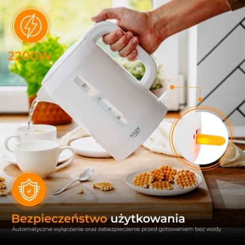 Adler Czajnik elektryczny 2,2 L - biały