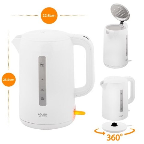 Adler Czajnik elektryczny 2,2 L - biały