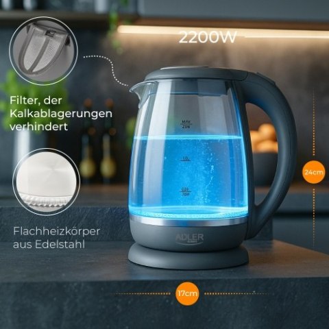 Adler Czajnik szklany 2,0 L