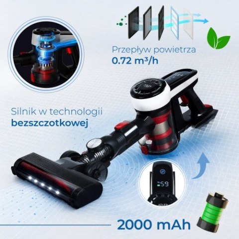 Adler Odkurzacz pionowy - Bezworkowy z bezszczotkową technologią silnika