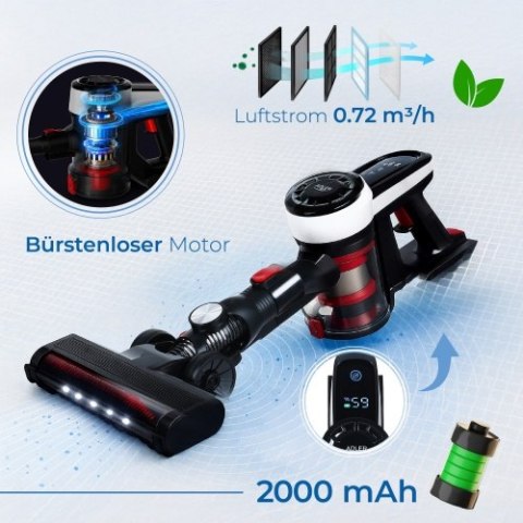 Adler Odkurzacz pionowy - Bezworkowy z bezszczotkową technologią silnika