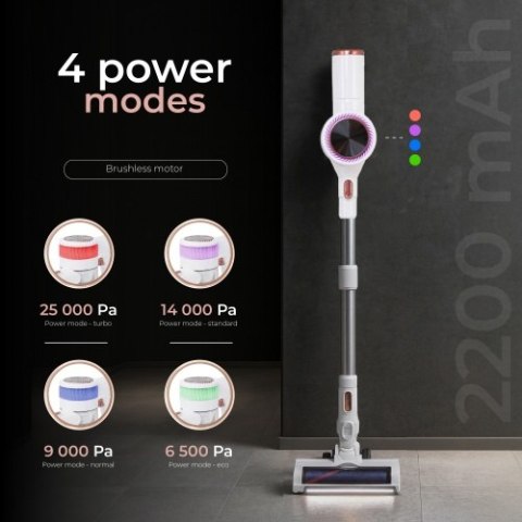 Adler Odkurzacz pionowy z dotykowym wyświetlaczem LED | 4 tryby ssania | Silnik bezszczotkowy | HEPA 13 | Do 70 m²