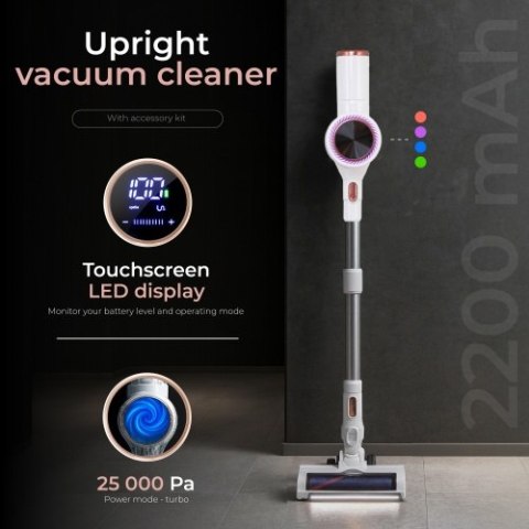 Adler Odkurzacz pionowy z dotykowym wyświetlaczem LED | 4 tryby ssania | Silnik bezszczotkowy | HEPA 13 | Do 70 m²