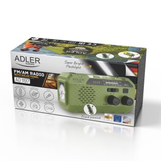 Adler Radio solarne z korbką ręczną