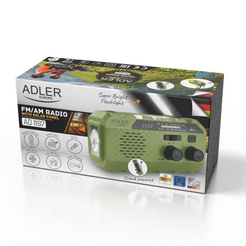 Adler Radio solarne z korbką ręczną